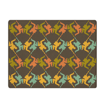 Seamless Texture Rock Star Silhouette Bath Mat