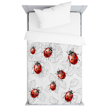 Seamless Texture With Flowers, Leaves And  Toddler Duvet