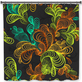 Seamless Vector Hand-drawn Pattern. Shower Curtain