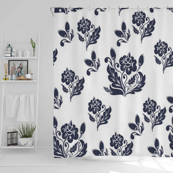 Seamless White Background With Randomly Shower Curtain