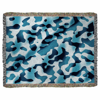 Seamless Winter Arctic Camo Styled Woven Throw Blanket