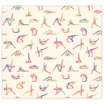 Seamless Yoga Stickman Doodles Custom Size Floor Mat
