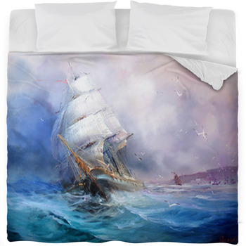 Seascape Sea Breeze Fleece Bed Blanket