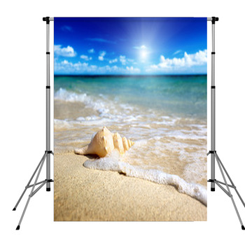 Seashell On The Beach (shallow DOF) Pole Pocket Backdrop