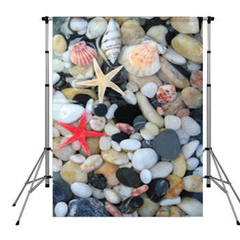 Seashell, Starfish And Colorful Pole Pocket Backdrop