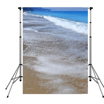 Seashore Waves On Sand Beautiful Pole Pocket Backdrop