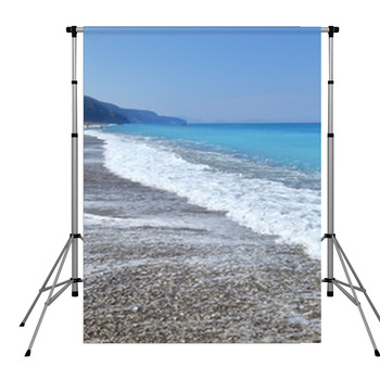 Seashore Waves On Sand Beautiful Pole Pocket Backdrop