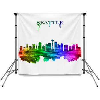 Seattle Washington Skyline Pole Pocket Backdrop