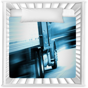 Semi Truck In Motion Baby Crib Comforter