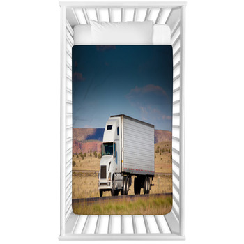 Semi-truck On The Road In The Desert Baby Crib Comforter