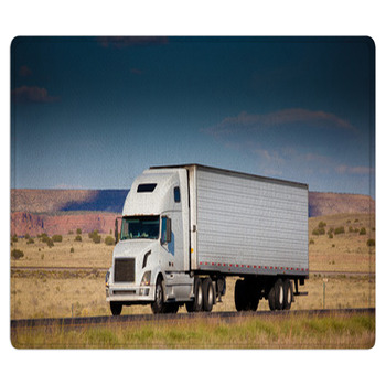 Semi-truck On The Road In The Desert Bath Mat