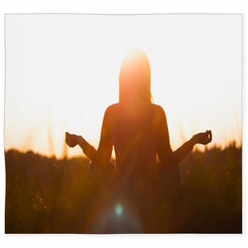 Serenity And Yoga Practice In At Custom Size Floor Mat