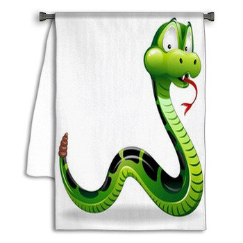 Serpente Cartoon-Green Snake Cartoon-Vector Towel