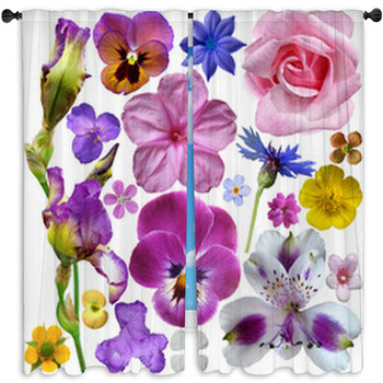 Set Of Botanical Spring Standard Size Window Curtains
