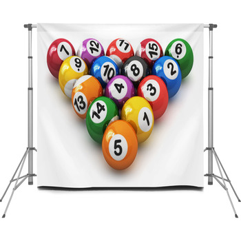 Set Of Color Billiard Balls Custom Size Backdrop