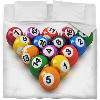 Set Of Color Billiard Balls Fleece Bed Blanket