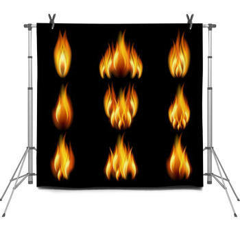 Set Of Flame Fleece Backdrop