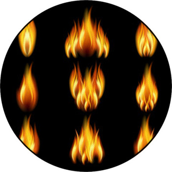 Set Of Flame Round Rug