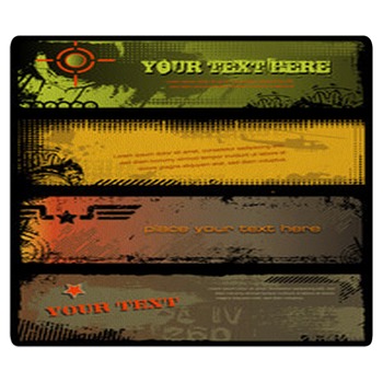 Set Of Four Grungy Military Banners Area Rug