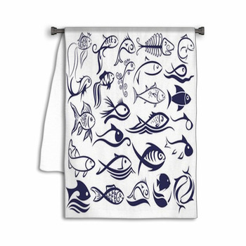 Set Of Logos Fishes Towel