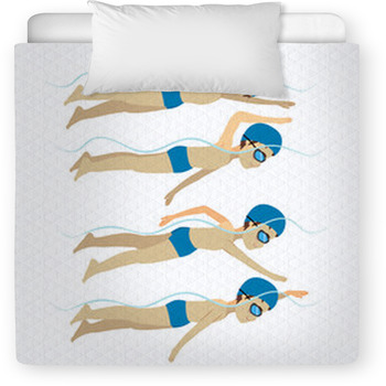 Set With Athlete Man Swimming Free Toddler Comforter