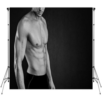 Sexy Muscular Man Fleece Backdrop