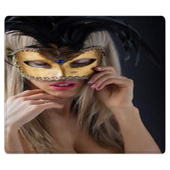 Sexy Woman In Mysterious Venetian Carnival Mask Area Rug