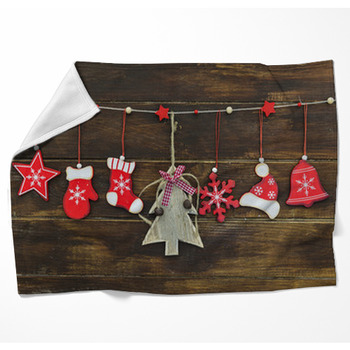 Shabby Chic Rustic Christmas Woven Throw Blanket