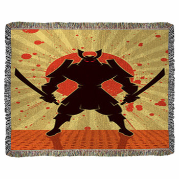 Shadow Samurai Woven Throw Blanket