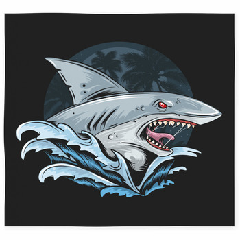 Shark Rage Face Deep Blue Sea Custom Size Floor Mat