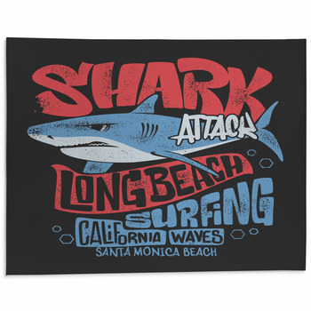 Shark T Shirt Surf Print Design Vector Area Rug