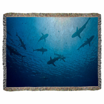 Sharks Woven Throw Blanket