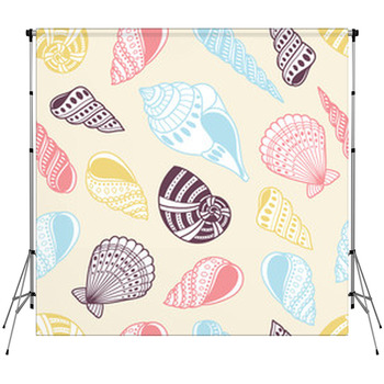 Shells Seamless Pattern Custom Size Backdrop