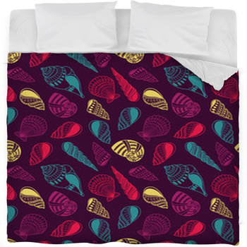 Shells Seamless Pattern Fleece Bed Blanket