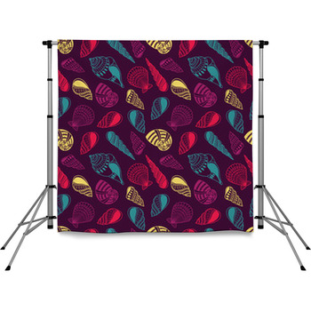 Shells Seamless Pattern Pole Pocket Backdrop