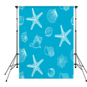 Shells Seamless Pattern Pole Pocket Backdrop