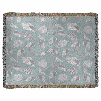 Shells Seamless Pattern Woven Throw Blanket