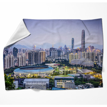Shenzhen China Cityscape Woven Throw Blanket