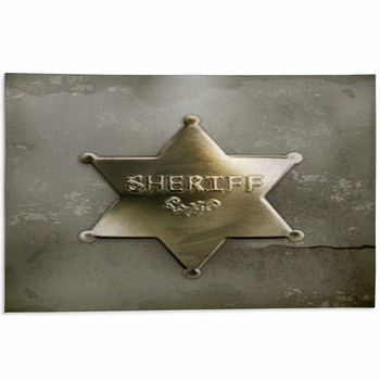 Sheriff Star, Old Style Vector Area Rug