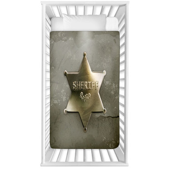 Sheriff Star, Old Style Vector Baby Crib Comforter