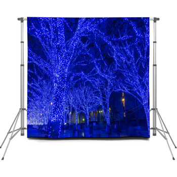 Shibuya Blue Cave Winter Custom Size Backdrop