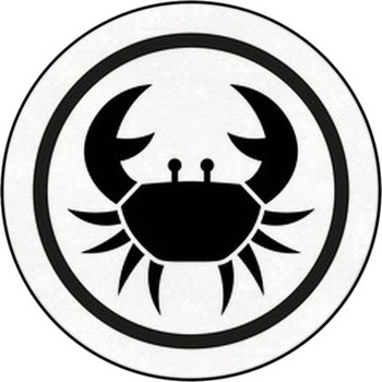 Sign Of The Zodiac Cancer Isolated Round Rug