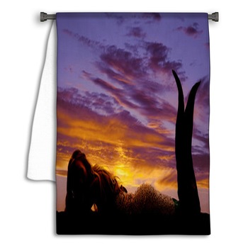 Silhouette Mermaid Lay Stomach Towel