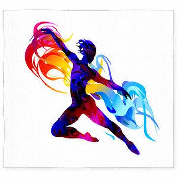 Silhouette Of A Man Jumping Custom Size Floor Mat