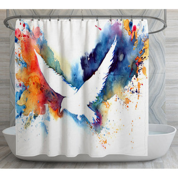 Silhouette Of Bird Shower Curtain