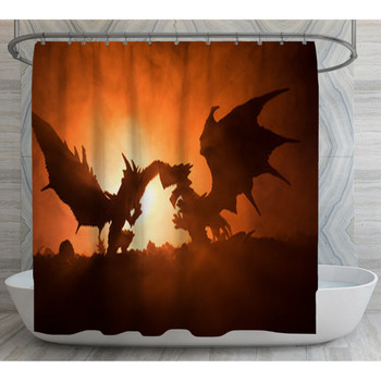 https://www.visionbedding.com/images/theme/silhouette-of-fire-breathing-dragon-with-big-wings-on-a-dark-orange-background-shower-curtain-193833707.jpg