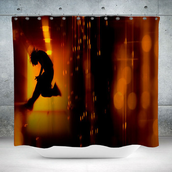 Silhouette Of Teenager Doing Custom Size Shower Curtain