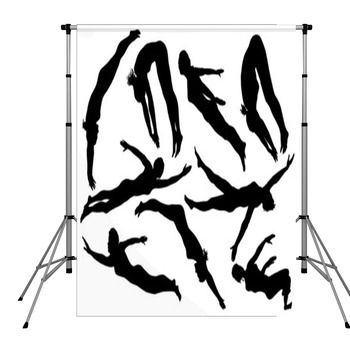 Silhouette Sport Swimming Swimmer Pole Pocket Backdrop