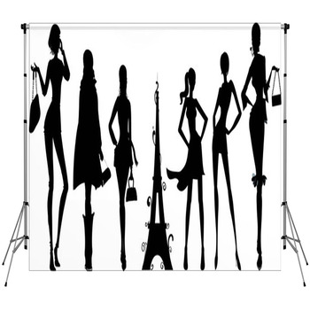 Silhouettes De Femmes Parisiennes Custom Size Backdrop