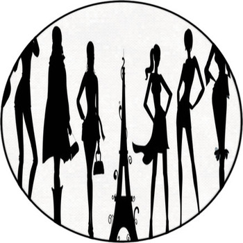 Silhouettes De Femmes Parisiennes Round Rug